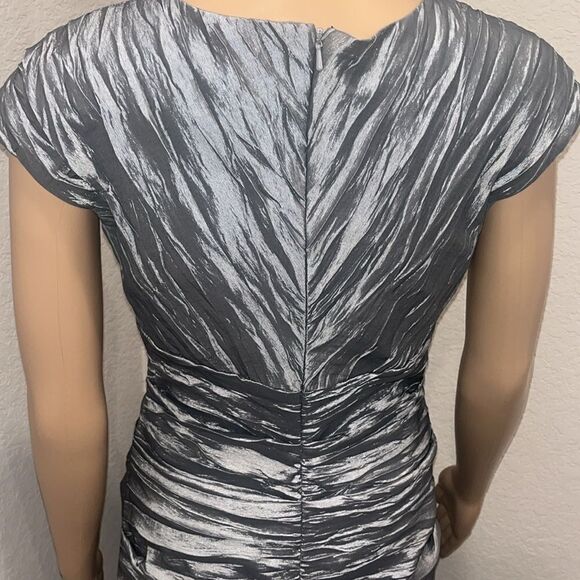 NWOT vintage Alex Evenings gun metal grey crinkled dress - Picture 6 of 8